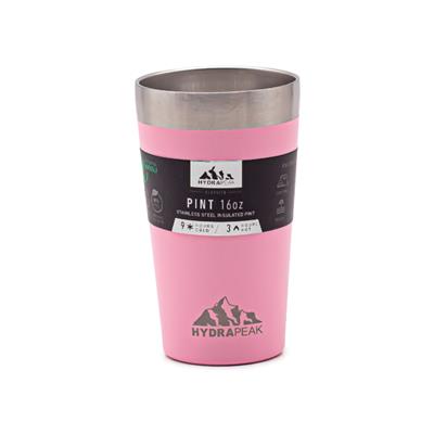 Hydrapeak 16oz Stainless Steel Pint Pink