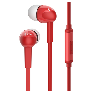 Peppermint Talk -Earphones   Red With Mic