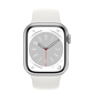 Apple Watch Series 8 GPS 45mm Silver Aluminum Case with White Sport Band - S/M
